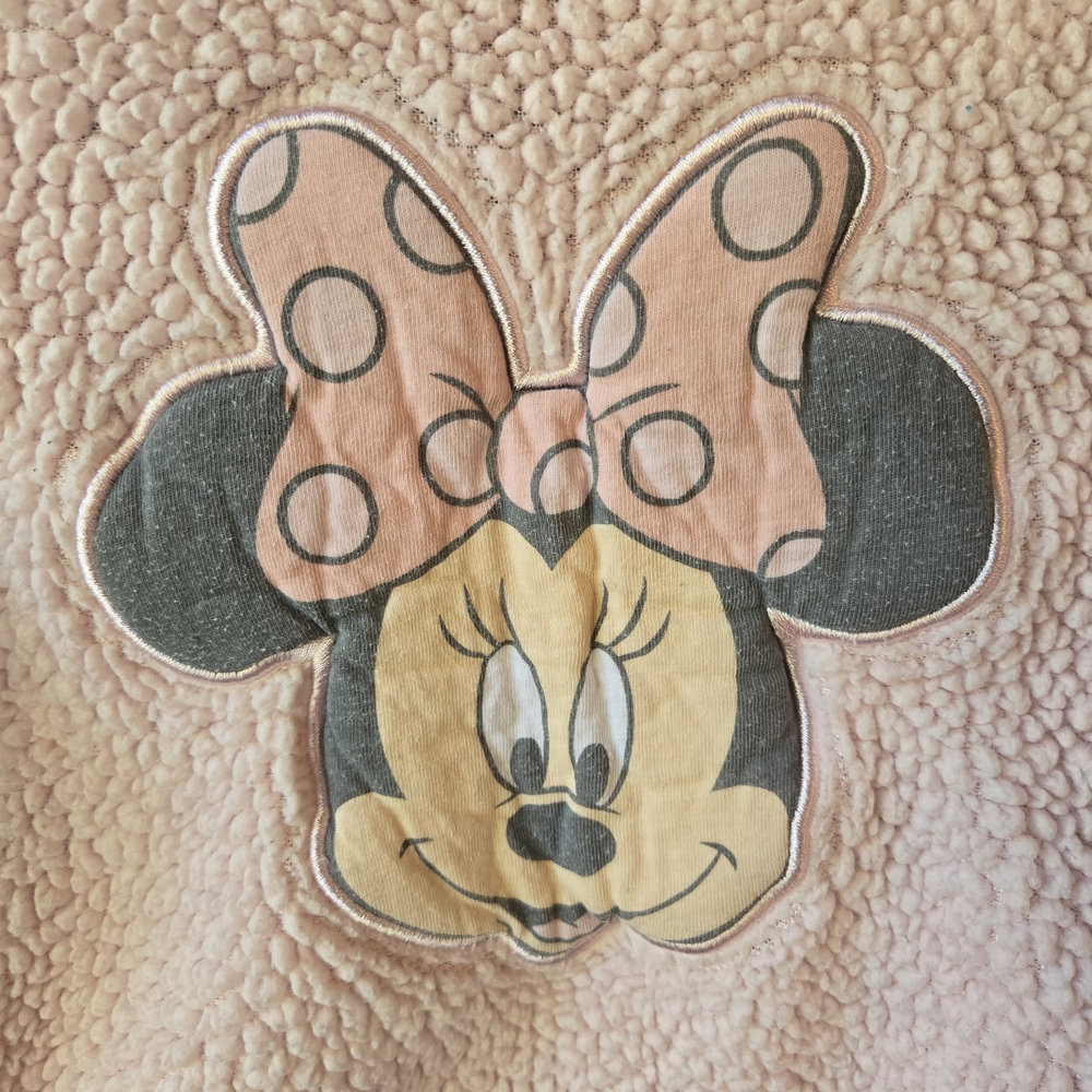 Pink Minnie Mouse Fleece Faux Sherpa Sweater Disney 18 Month Baby Toddler - Picture 3 of 6